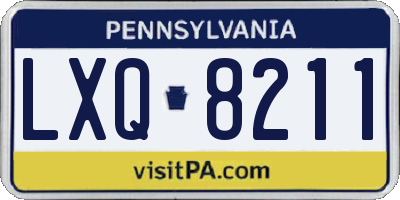 PA license plate LXQ8211
