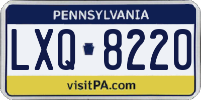 PA license plate LXQ8220