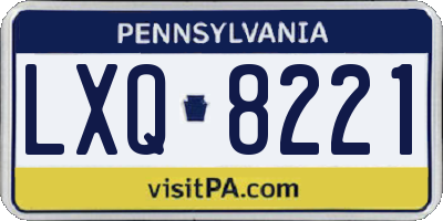 PA license plate LXQ8221