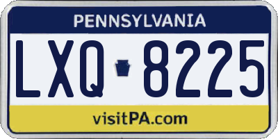 PA license plate LXQ8225