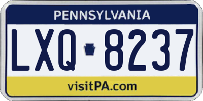 PA license plate LXQ8237