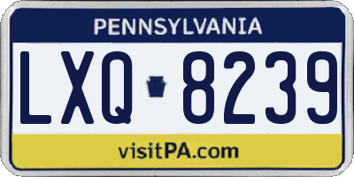 PA license plate LXQ8239