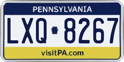 PA license plate LXQ8267