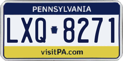 PA license plate LXQ8271