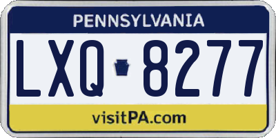 PA license plate LXQ8277