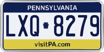PA license plate LXQ8279