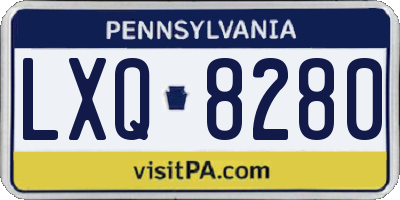 PA license plate LXQ8280