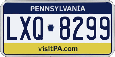 PA license plate LXQ8299