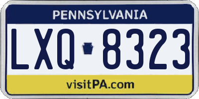 PA license plate LXQ8323