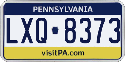 PA license plate LXQ8373