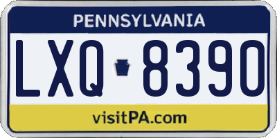 PA license plate LXQ8390