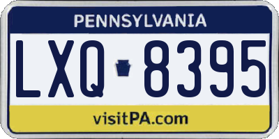 PA license plate LXQ8395