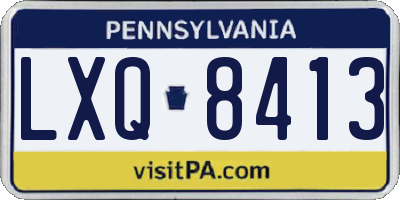 PA license plate LXQ8413