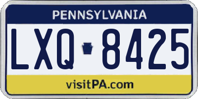 PA license plate LXQ8425