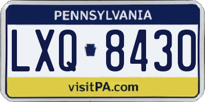 PA license plate LXQ8430