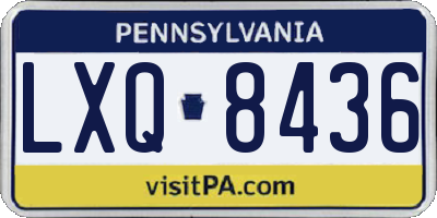 PA license plate LXQ8436