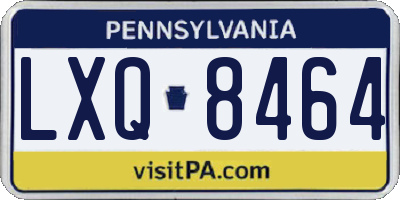 PA license plate LXQ8464