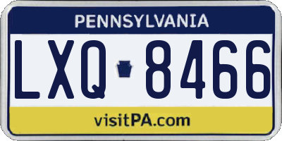 PA license plate LXQ8466