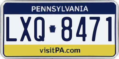 PA license plate LXQ8471