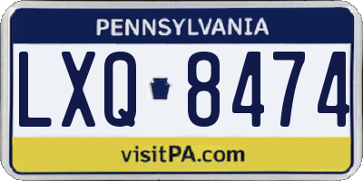 PA license plate LXQ8474
