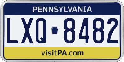PA license plate LXQ8482