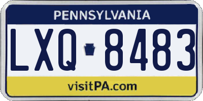 PA license plate LXQ8483