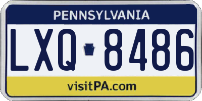 PA license plate LXQ8486
