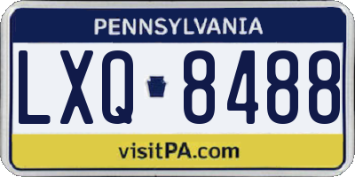 PA license plate LXQ8488