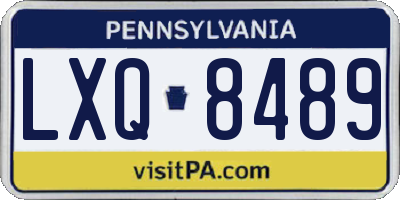 PA license plate LXQ8489
