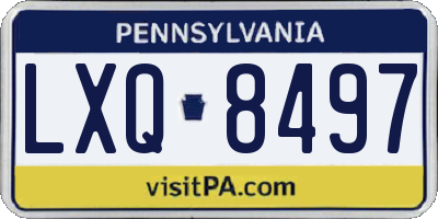 PA license plate LXQ8497