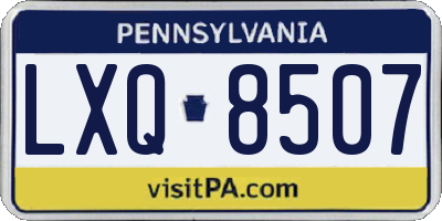 PA license plate LXQ8507