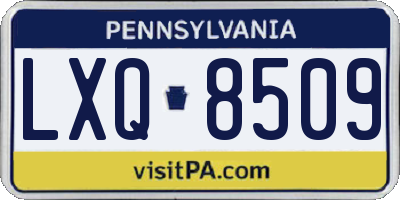 PA license plate LXQ8509