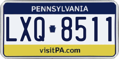 PA license plate LXQ8511