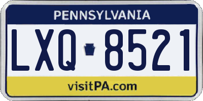 PA license plate LXQ8521