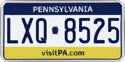 PA license plate LXQ8525
