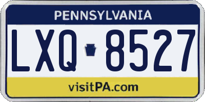 PA license plate LXQ8527