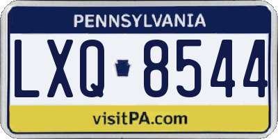 PA license plate LXQ8544
