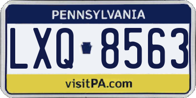 PA license plate LXQ8563