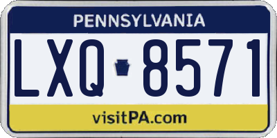PA license plate LXQ8571