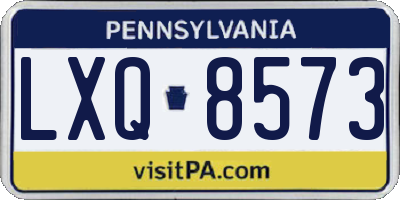PA license plate LXQ8573