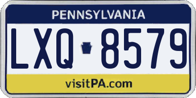 PA license plate LXQ8579