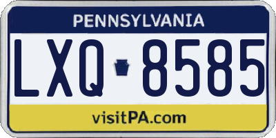 PA license plate LXQ8585
