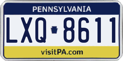 PA license plate LXQ8611