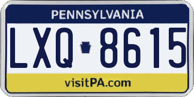 PA license plate LXQ8615