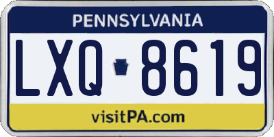 PA license plate LXQ8619