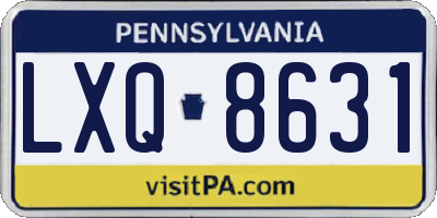PA license plate LXQ8631