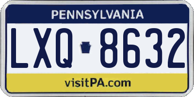 PA license plate LXQ8632