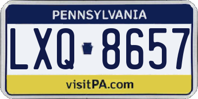 PA license plate LXQ8657