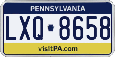 PA license plate LXQ8658