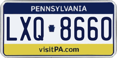 PA license plate LXQ8660